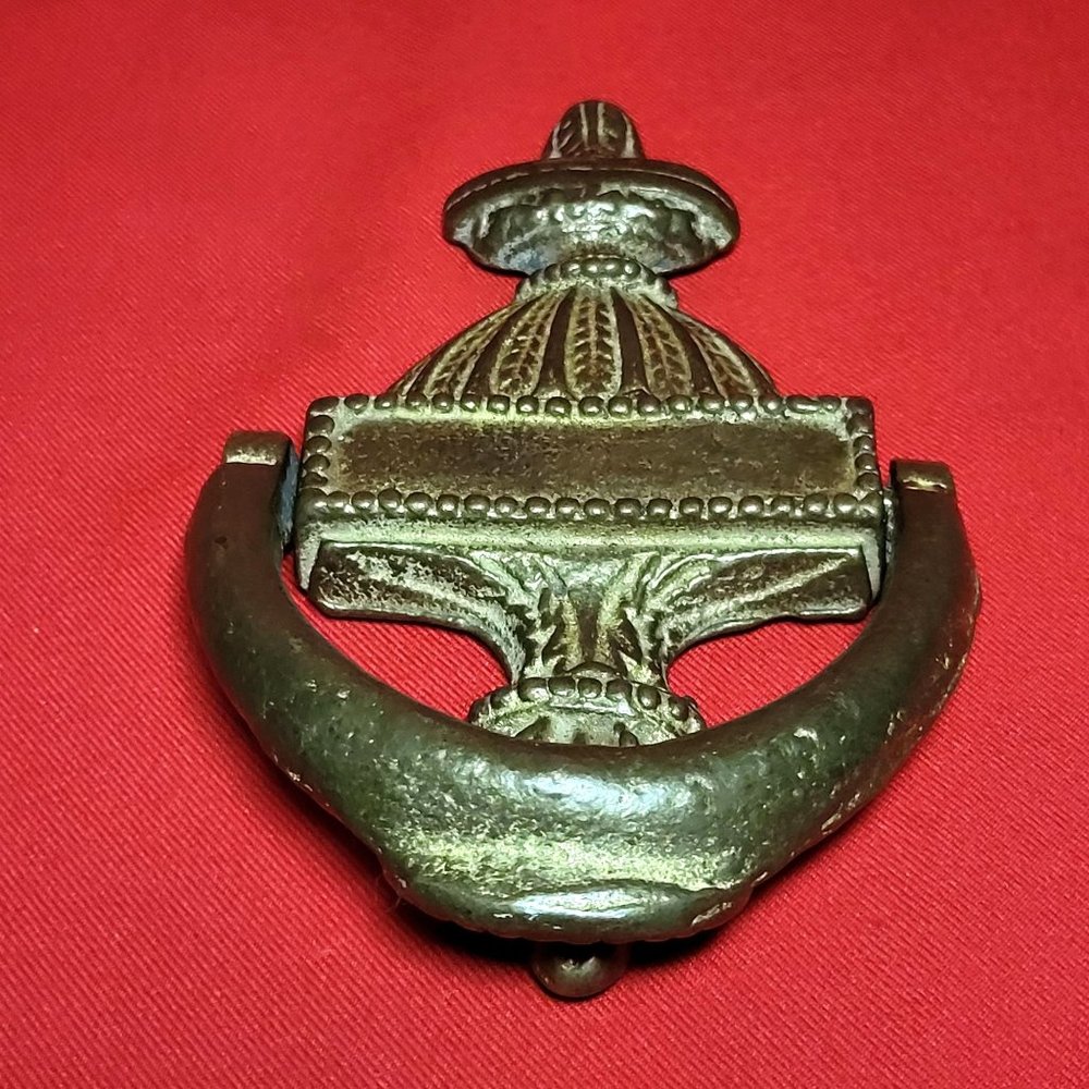 Vintage Solid Brass Door Knocker with Striker England Georgian Style